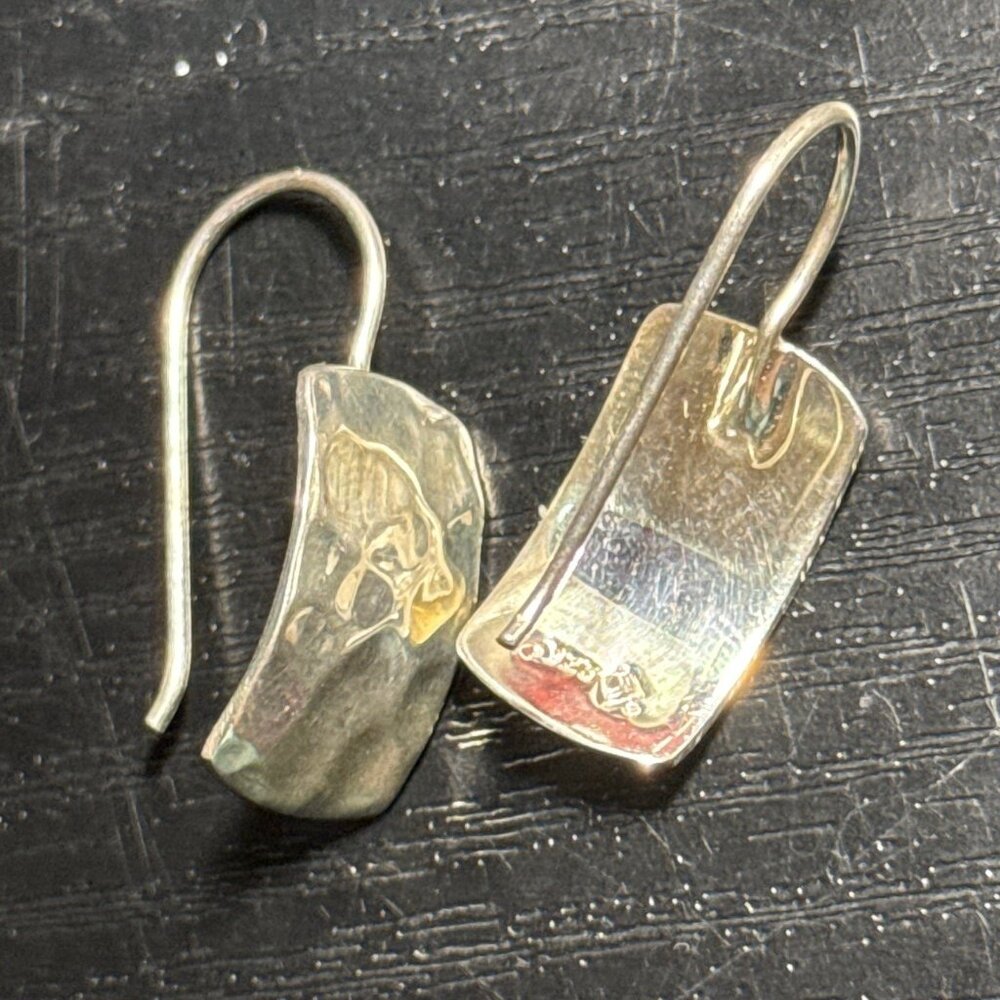Silpada 925 Hammered Rectangular Drop Earrings - image 5